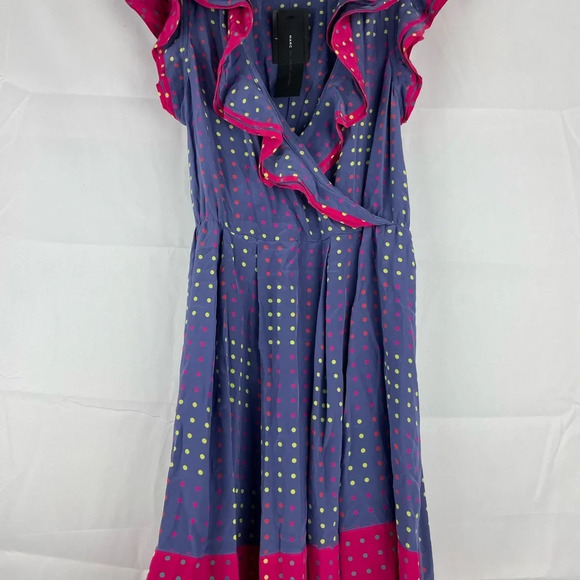 NWT Marc by Marc Jacobs Polka dots Ruffled 100% Silk Dress $358 Size 4 - Picture 3 of 16